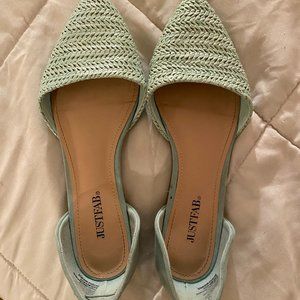 Mint colored flats, worn ONCE